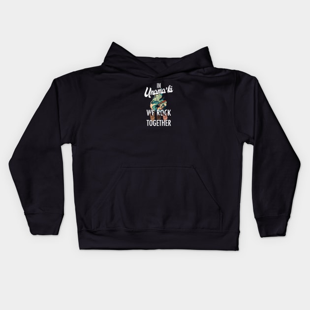 In Unama'ki We Rock Together Kids Hoodie by ShawnaMac